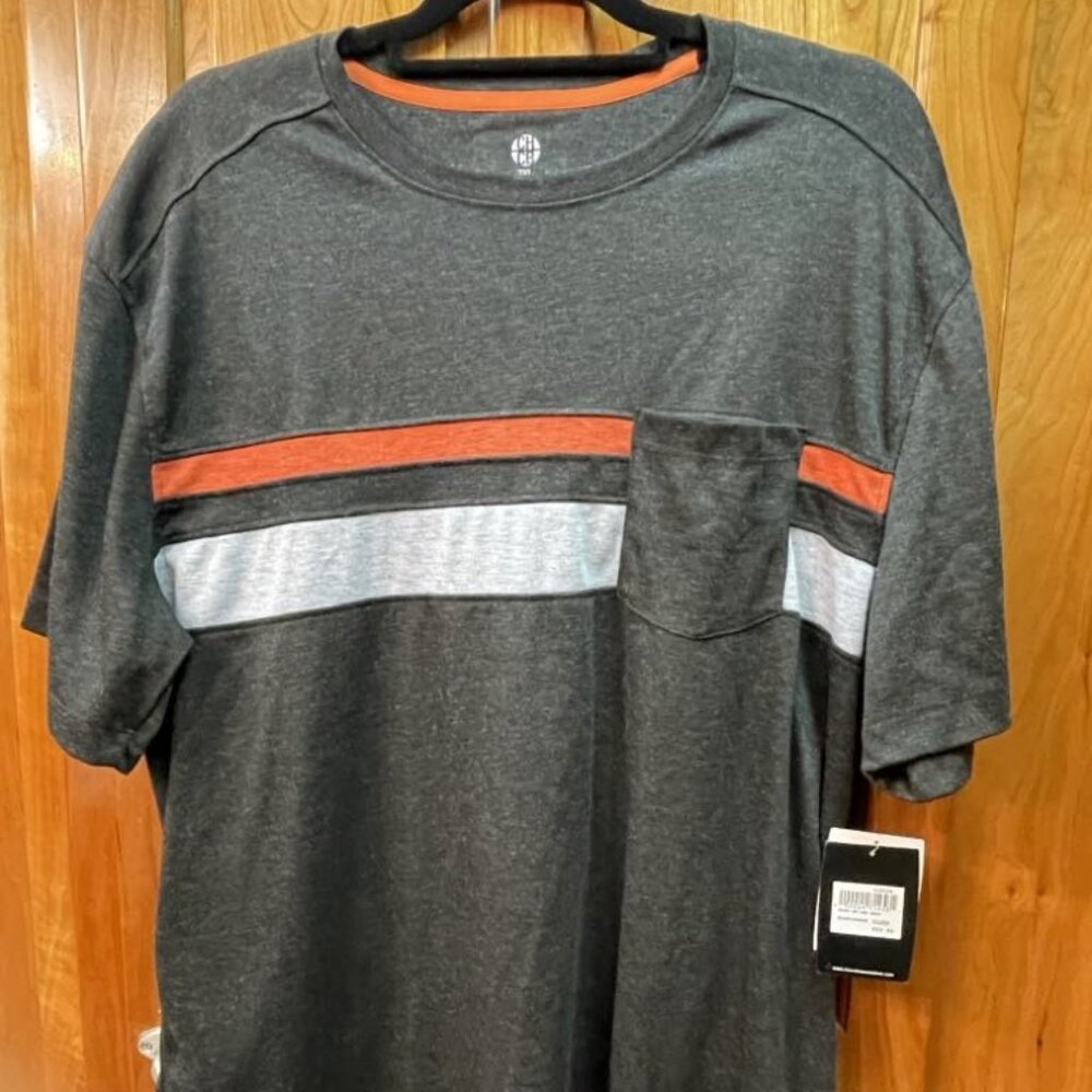 CHCB Performance VC Crew cycling Jersey, 2XL, charcoal with orange stripe.